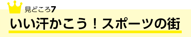 見どころ7 いい汗かこう！スポーツの街